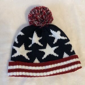 *WINTER SALE Pretty Persuasions Stars & Stripes Knit Hat in Nearly New Condition